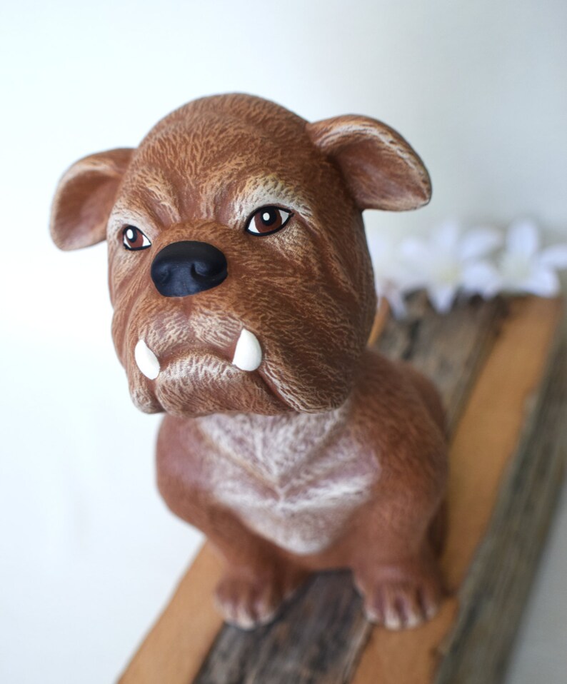 Bull Dog Bobblehead Ceramic Bull Dog Fine Art Ceramics Etsy