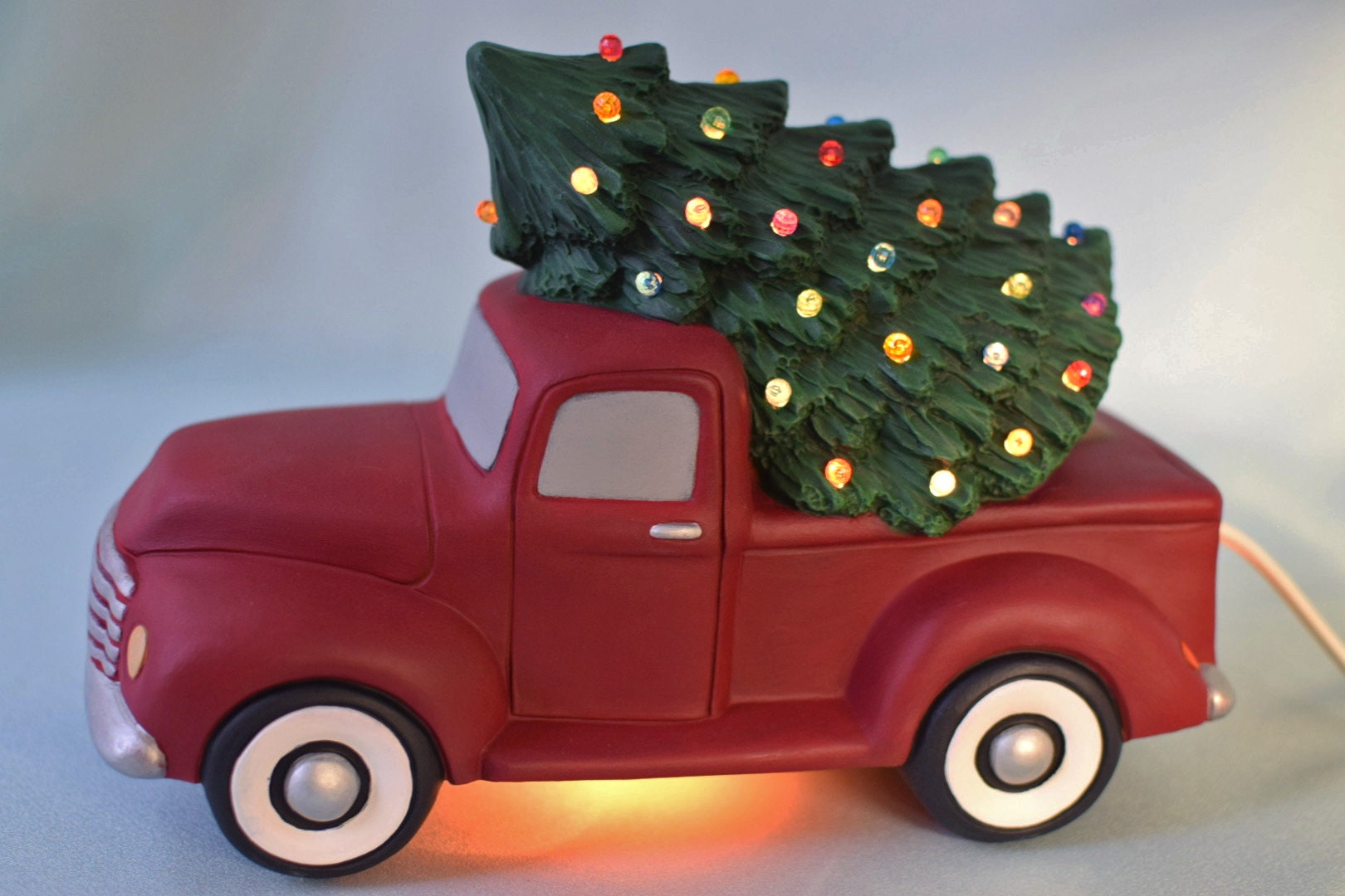 Christmas Tree Truck Ceramic Light Etsy
