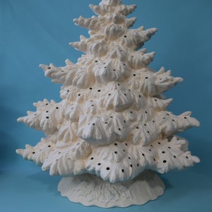Unpainted 16.25 in Fraser Fir Ceramic Christmas Tree | Vintage-Style DIY Holiday Decor Project