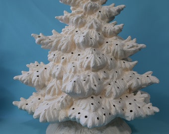 Bisque Fraser Fir Tree 16.25 in | DIY Christmas Tree | Vintage Style Ceramic Christmas Tree