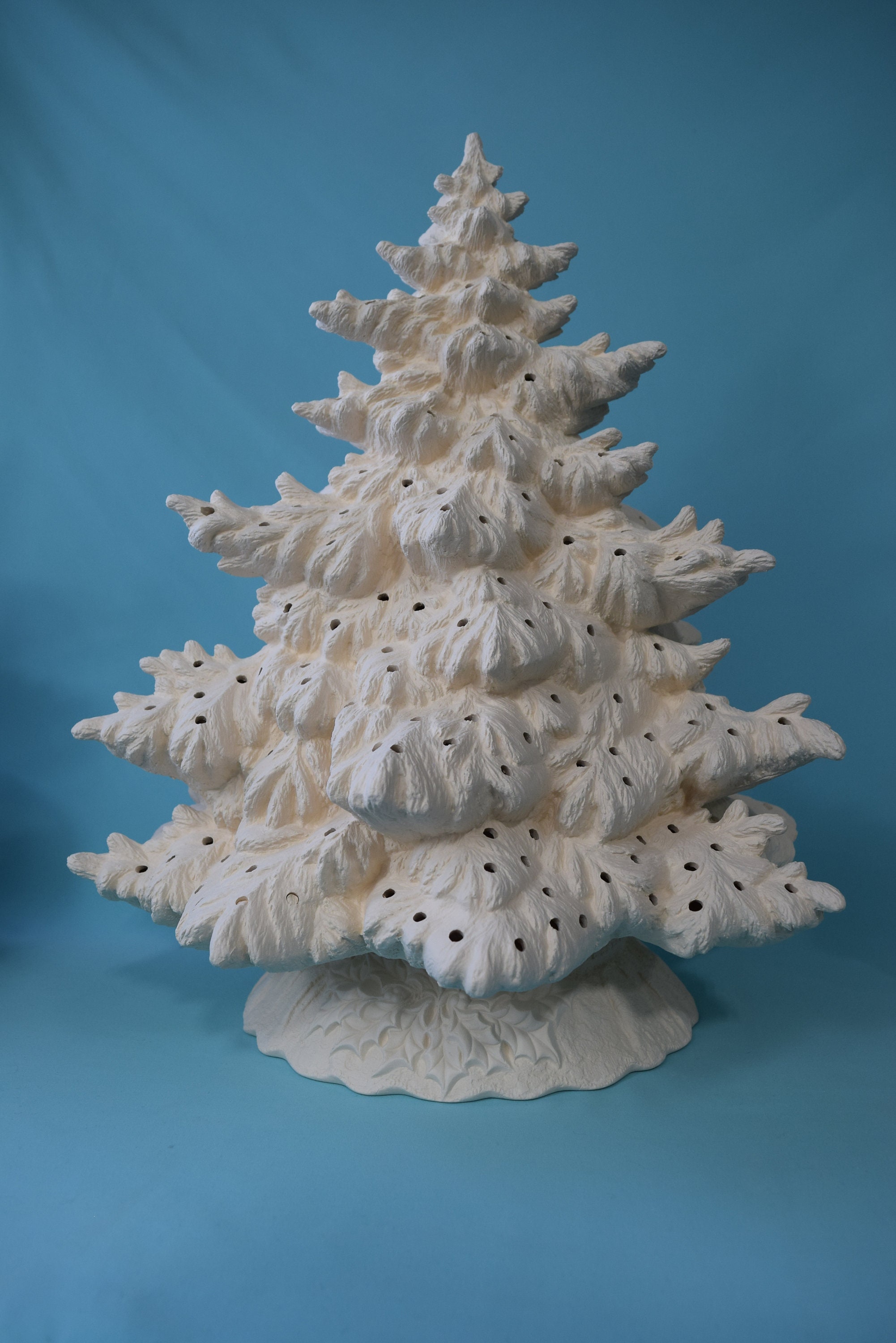 Unpainted 16.25 in Fraser Fir Ceramic Christmas Tree | Vintage