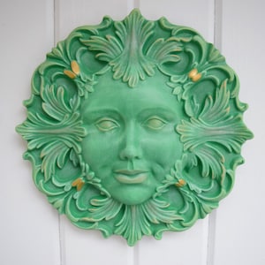 Green Lady Green Man Outdoor Decor Art Earthy Zodiac Virgo Taurus Capricorn Mother Nature Goddess Feminist Art Gift image 1