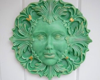 Green Lady - Green Man - Outdoor Decor - Art - Earthy - Zodiac - Virgo - Taurus - Capricorn - Mother Nature - Goddess - Feminist Art - Gift