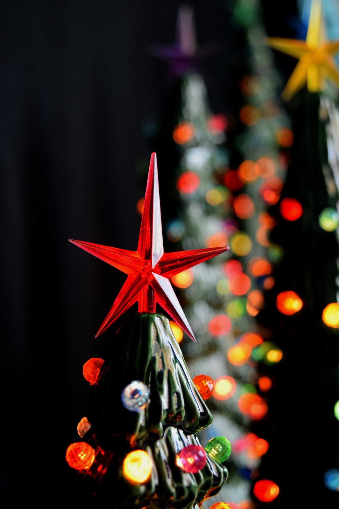 Vintage Style Lighted Christmas Tree Tall Slim Christmas Etsy