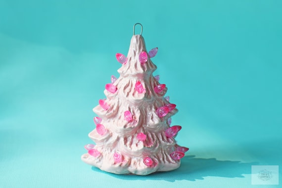 Mini pink ceramic christmas tree Clearance