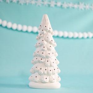 Ceramic Christmas tree in bisque - Slim Christmas Tree - 9 inches tall -  Tree - Ready to paint