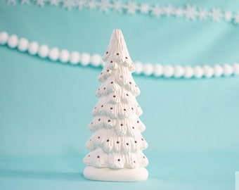 Ceramic Christmas tree in bisque - Slim Christmas Tree - 9 inches tall -  Tree - Ready to paint