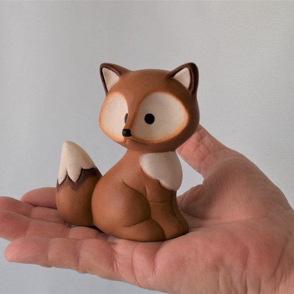 Ceramic Fox Small Size - For Fox Sake - Fox Home Decor -  Woodland animal - Fox Baby Shower Decorations - Cake Topper