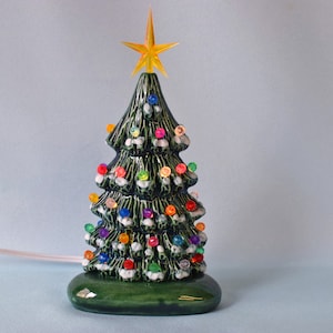Miniature Christmas Tree | Ceramic Snowy Pine | Slim Style