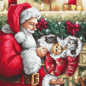 Santa cross stitch kit. Luca-s designs