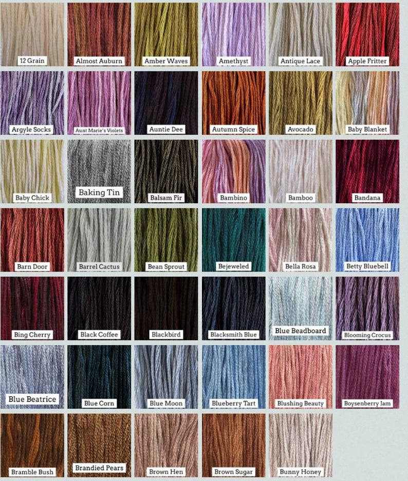 Classic Color Works Chart.pdf CLASSIC COLORWORKS A-B Colors - Etsy