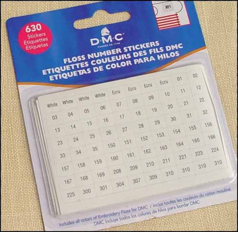 Dmc floss number stickers etsy
