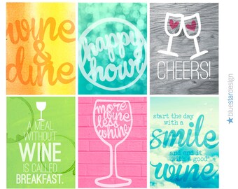 Cheers! Wine Card Printables for Project Life, Scrapbooking