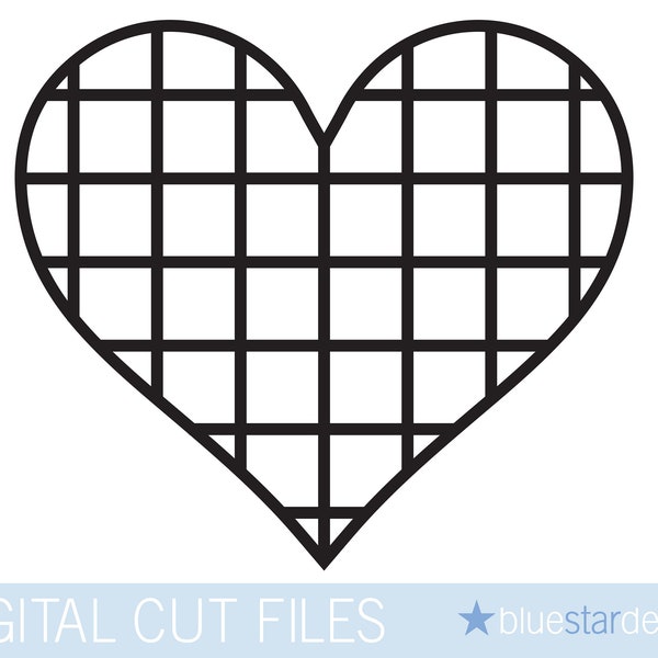 Heart Grid Background Cut File for Scrapbooking or Papercrafting