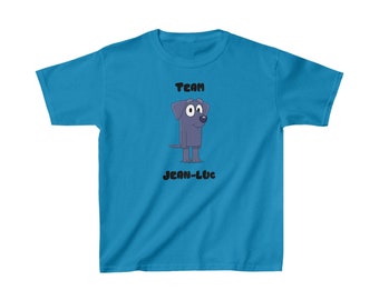 Bluey "Team Jean-Luc" kids' t-shirt (black text)