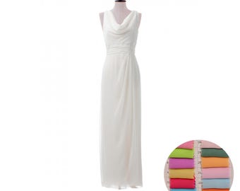 Bridesmaid Dress in 150+ Colors | S035 | White | chiffon Formal Dress | Evening Gown | Party Dress | Custom Dress