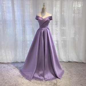 Ballkleid aus Satin in über 130 Farben | S1001 | Malvenfarben | Langes Abendkleid | Abschlussball-Outfit 2025 | Maßanfertigung