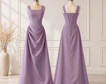 Prom Dress Satin in 130+ Colors |S1006|Mauve Purple| Long Formal Gown | 2026 Graduation Ball Outfit|Custom|vintage|y2k|80s|90s|2000s