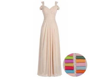 Chiffon Bridesmaid Cocoa Dress With Elegant Draping and Wide Waistband  (regular & Plus Size) - Etsy