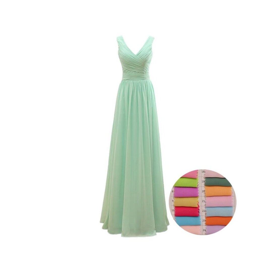 long mint green bridesmaid dresses Plus Size Long Mint Bridesmaid Dresses V Neck Tulle Maternity Bridesmaid Dress ARD1703
