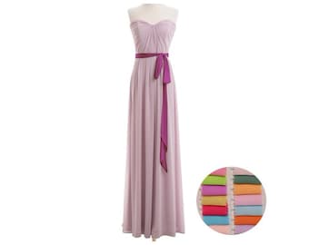 Bridesmaid Dress in 150+ Colors | S032-999 | Dusty pink | chiffon Formal Dress | Evening Gown | Party Dress | Custom Dress
