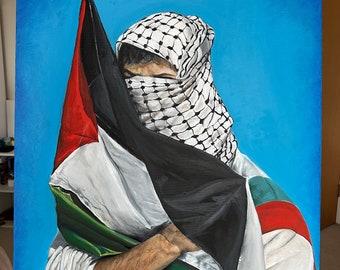 Palestine solidarity original oil painting on canvas ( 80 x 100cm)