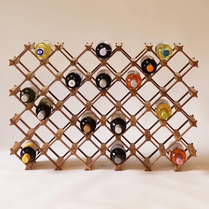 Custom Solid Wood Wine Rack // Wine Holder // Hosting Decor 6x4 (42/44 Bottles)
