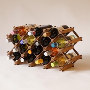 Custom Solid Wood Wine Rack // Wine Holder // Hosting Decor 4x2 (12/14 Bottles)