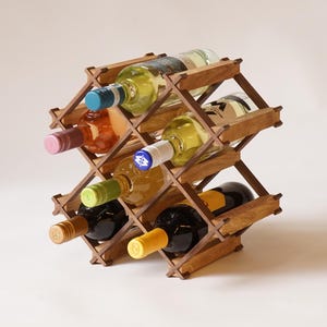 Custom Solid Wood Wine Rack // Wine Holder // Hosting Decor 2x2 (6 Bottles)