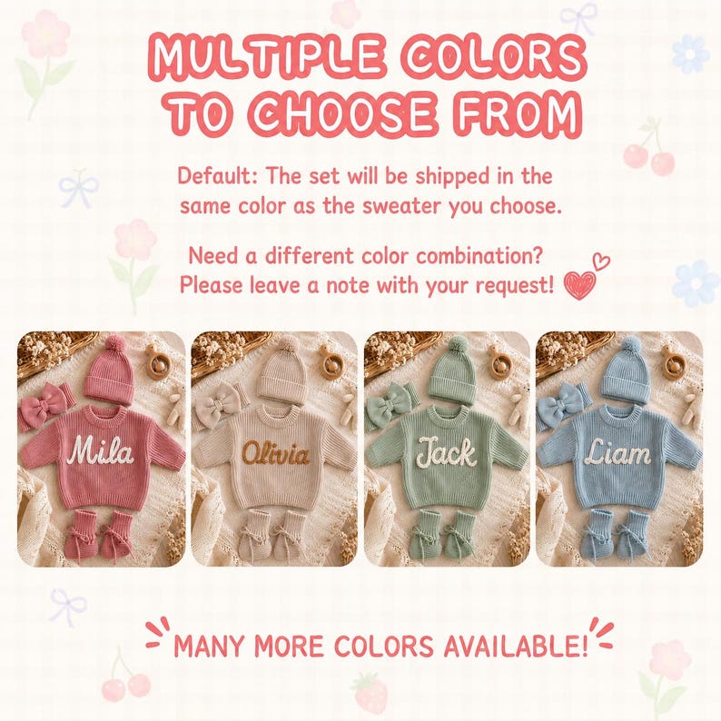 Personalized Baby Sweater With Name,Custom Toddler Sweaters,Hand embroidered baby sweater,Gift for Niece or Granddaughter or Daughter image 5