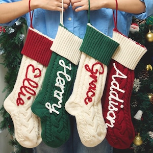 Personalized Christmas Stockings,Custom Knitted Stocking,Family Christmas Stockings,Custom Christmas Stocking with Name,Christmas Stockings