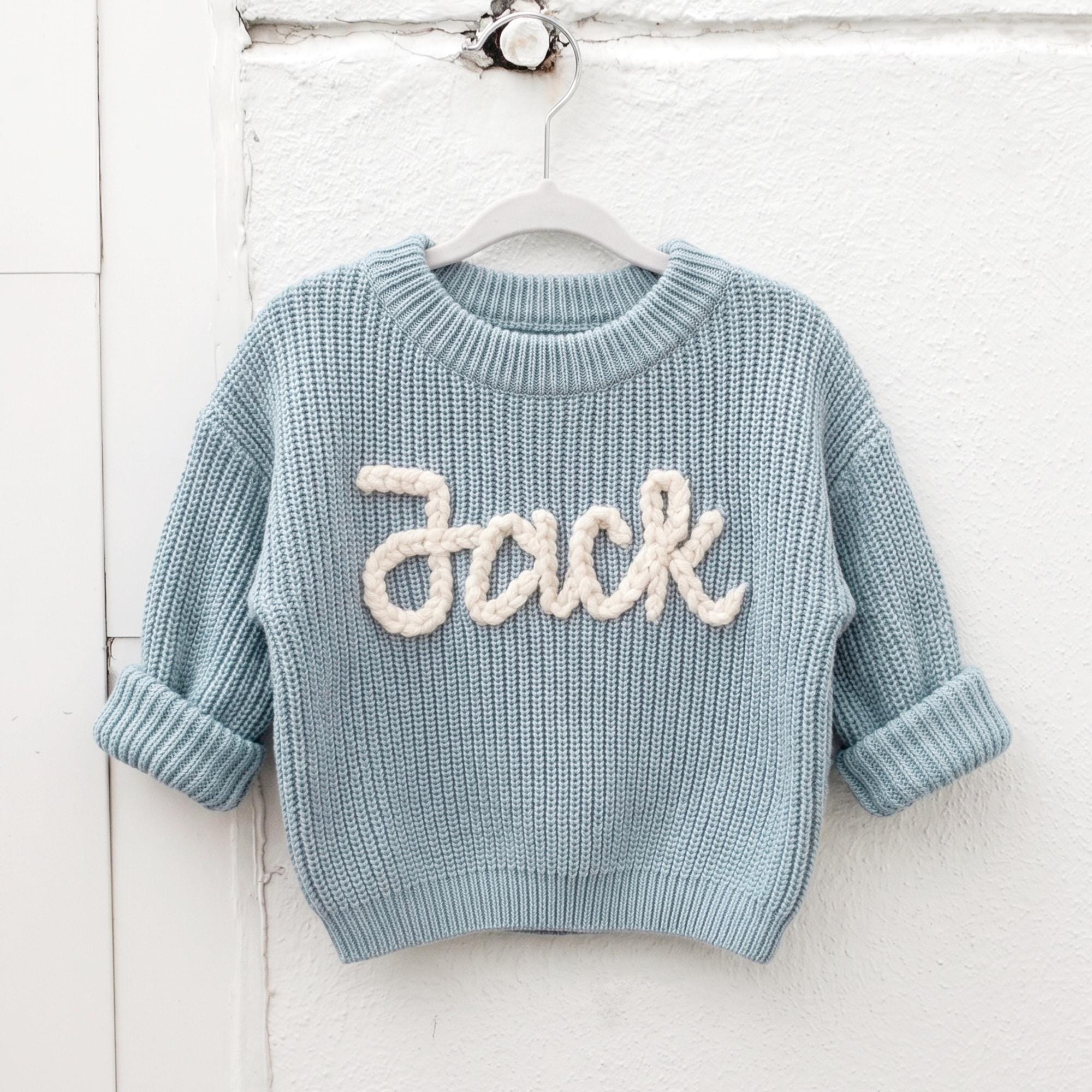 Personalized Baby Sweater With Name,Custom Toddler Sweaters,Hand embroidered baby sweater,Gift for Niece or Granddaughter or Daughter