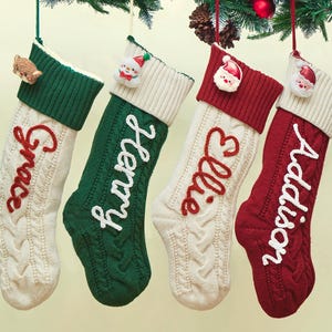 Custom Knitted Stocking,Personalized Christmas Stockings,Family Christmas Stockings,Custom Christmas Stocking with Name,Christmas Stocking