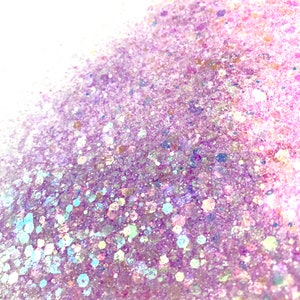 Fairy Dust Purple Pink Mix Polyester Glitter Hexagon Shaped Cut image 4