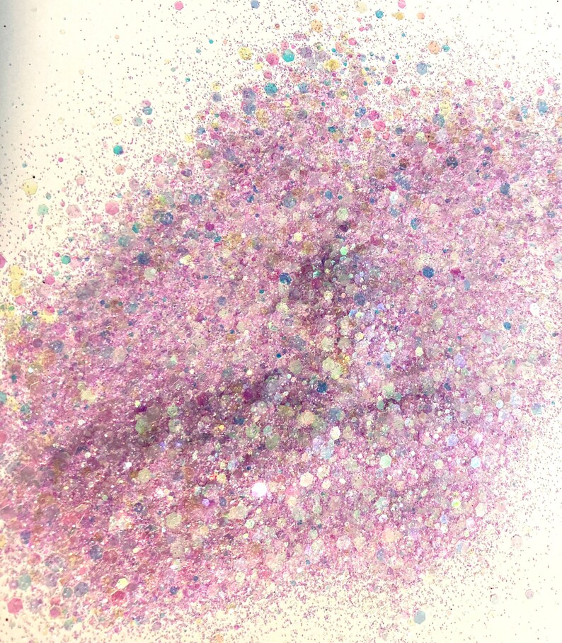Fairy Dust Purple Pink Mix Polyester Glitter Hexagon Shaped Cut image 5