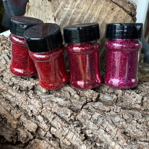 Roja Red Bundle of Metallic and Holographic Glitter Fine Size, Hexagon Shape Cardinal, Liberty, Candy Apple, Lena image 5