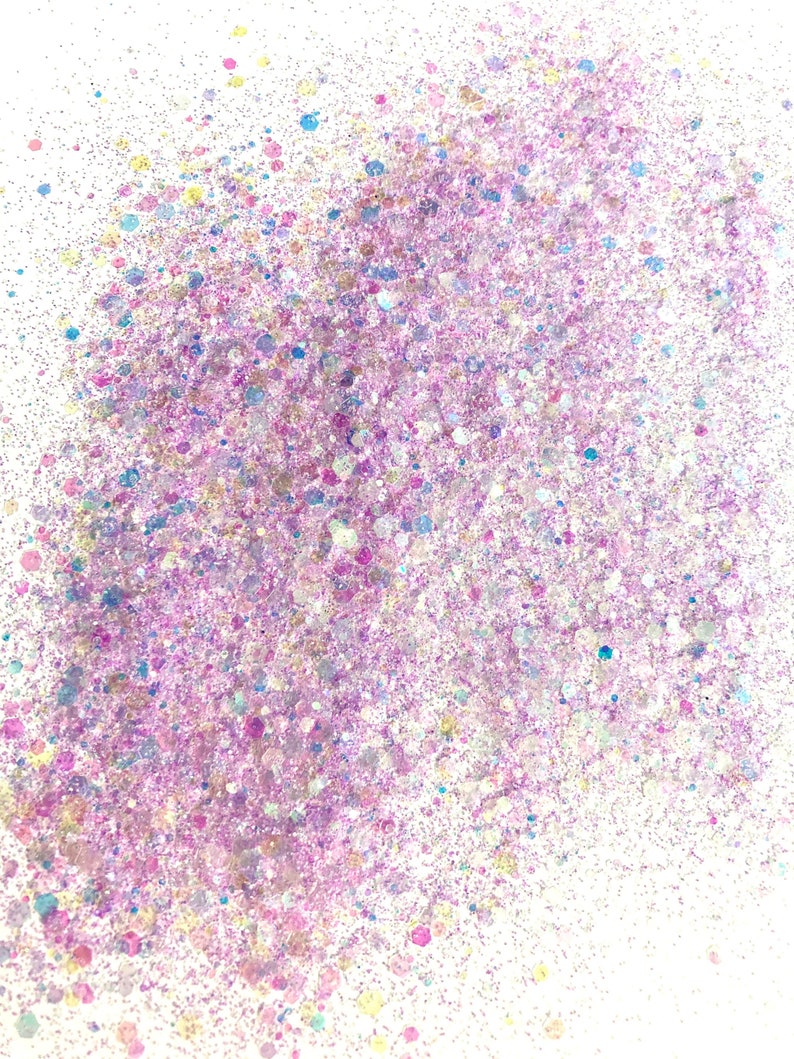 Fairy Dust Purple Pink Mix Polyester Glitter Hexagon Shaped Cut image 3