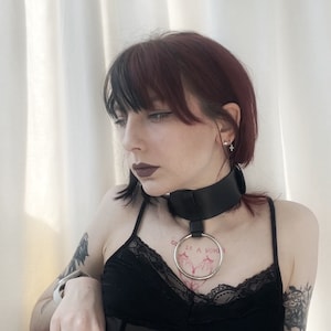 Versatile 2-in-1 Vegan Leather Choker | collar choker | black leather choker | leather jewelry | Minimalist Choker Necklace with O ring