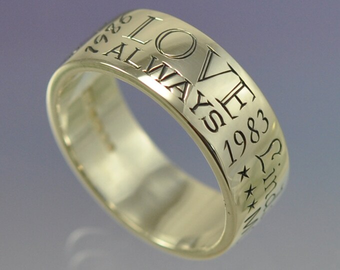 Personalised Memory Ring. 7mm wide. Your special things... Etsy