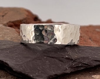 Hammered Plain Band. Wedding Ring, Thumb Ring or Just a Dress Ring.