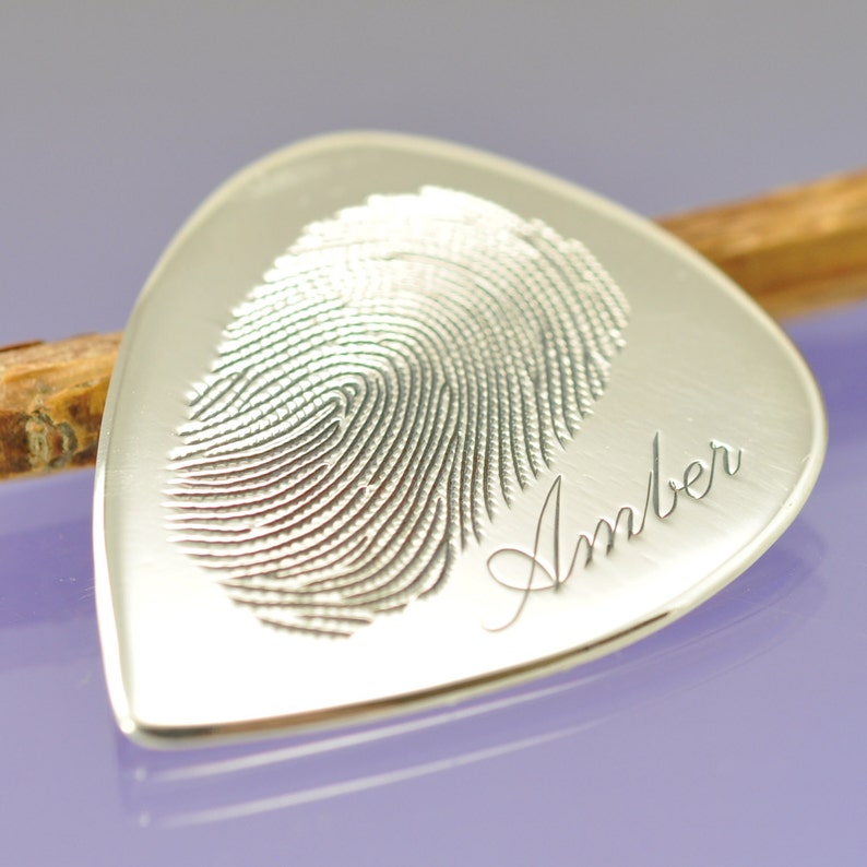Personalised Fingerprint guitar plectrum pick. Your print Etsy