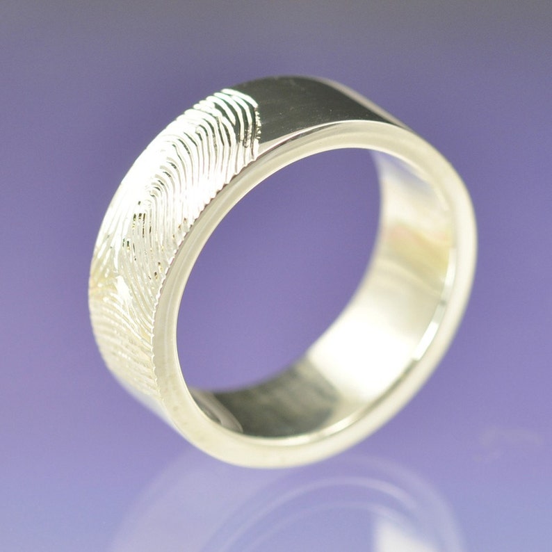 Personalised Fingerprint Ring. Custom wedding ring. Your print | Etsy