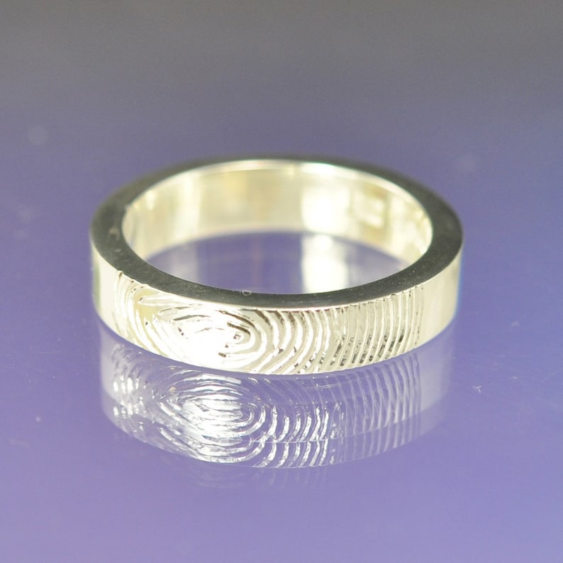 Personalised Fingerprint Ring. Your print hand engraved on a | Etsy