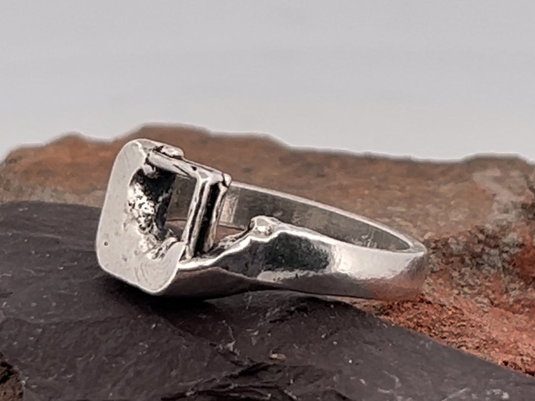 Reinforced Concrete. Silver Signet Distressed Ring. - Etsy