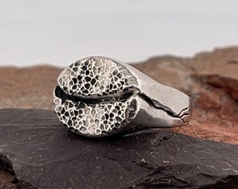 Pitted Fissure. Aged Silver Signet Ring