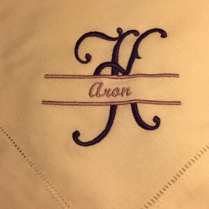 Personalized Embroidered Monogram Napkin, Dinner Linen Hemstitched Cloth Napkin, Special Gift for Wedding
