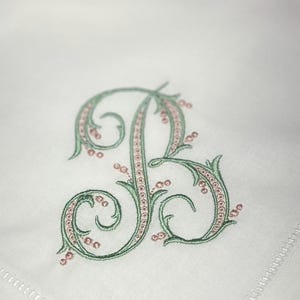 12 servilletas de lino personalizadas con vainica, UNA letra, regalo de boda, aniversario, inauguración de la casa, servilletas