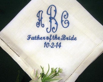 Herren Monogramm Leinen Hochzeit Taschentuch, personalisiertes Taschentuch, Bräutigam Taschentuch, Hochzeit Andenken, Brautgeschenk 147S