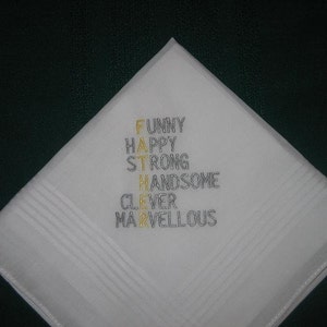 Father&#39;s Day Handkerchief hankie hanky #190 Daddy, Dad, Father, Pop, Pops,