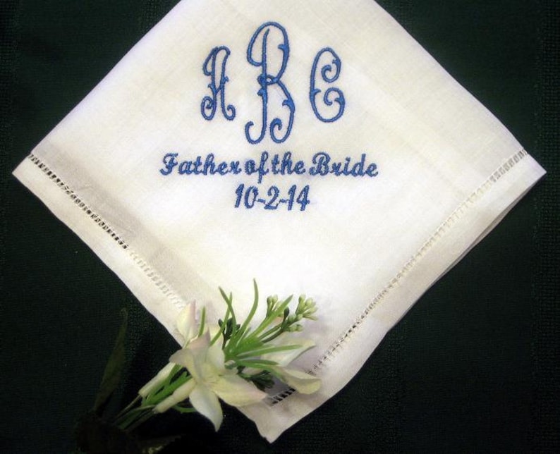 Mens Monogrammed Linen Wedding Handkerchief 147S Personalized Etsy